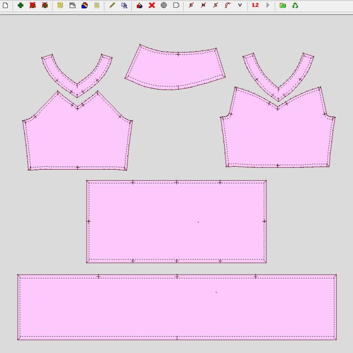 2D patterns for Cotton dresses with lining